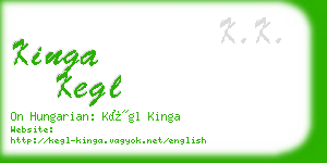 kinga kegl business card